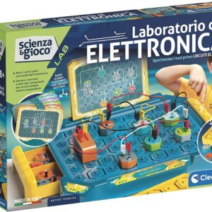 Clementoni 19249 Game Lab, Electronic Circuit for Children, Science Experiments kit, Scientific Laboratory 8 Years, Manual in Italian, Multi-Coloured