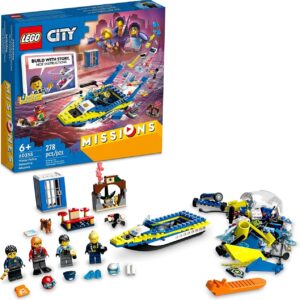 LEGO City Water Police Detective Missions 60355 Interactive Digital Building Toy Set for Kids, Boys, and Girls Ages 6+ (278 Pieces)