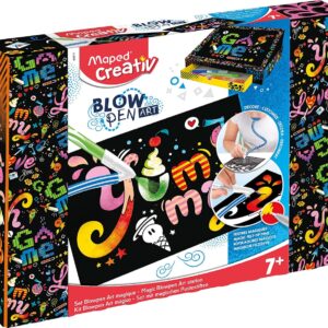Maped CREATIV 846717 Blow Pen Magic with Spray and Painting Templates Including 5x Colour-Changing Pens Various 35 Pieces