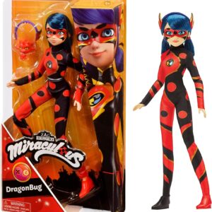 Miraculous Ladybug And Cat Noir Toys Dragon Bug Fashion Doll | 26cm Dragon Bug Doll With Accessories And Miraculous Kwami | Marinette Superhero Dragon Bug Figurine | Bandai Miraculous Dolls