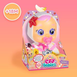 CRY BABIES Tutti Frutti Nana - Bambola Interattiva Profumata alla Ciliegia con Banana Vere