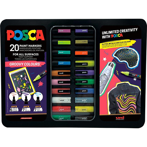 POSCA 20 acrylic color markers Set, Groovy Colours - Image 2