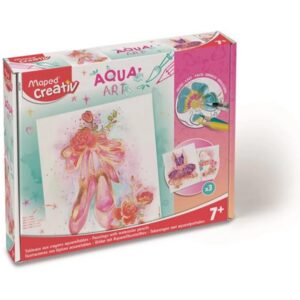 Aqua Art Ballet Paintings with Watercolor Pencils Maped