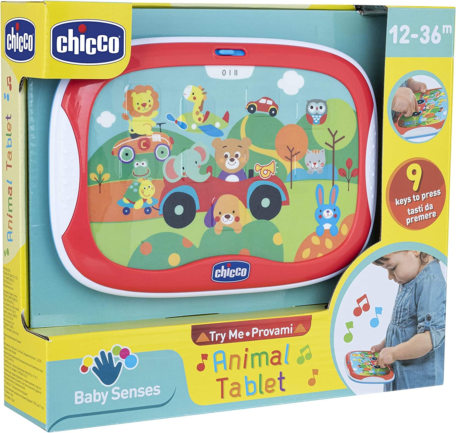Chicco Gioco Tablet Degli Animali, Elettronico Parlante Con Contenuti Divertenti Sugli Animali, Batterie Incluse, 12-36 Mesi, Multicolore