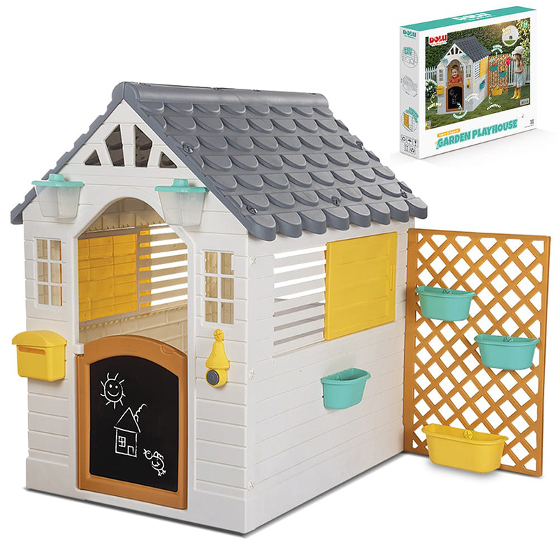 Shtëpia me kopësht, Garden Playhouse With Fence - White Dolu
