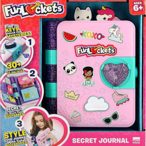 Ditari sekret, FunLockets Secret Journal, Diary, Activity and Creativity, Sticker and Stationery Set, Secret Writing, Drawing and Doodling, Aged 6 Years Plus