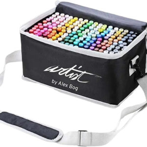 Set markerash nga 2 anët 206 copë + çantë me rrip Artist by Alex Bog