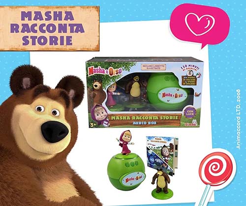 Masha tregon histori, përfshirë 2 personazhe, me 130 min 24 histori Masha Italisht dhe Anglisht
