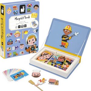 Libër magnetik profesionet Magnetibook Mix and Match Travel Game - (Jobs) Janod