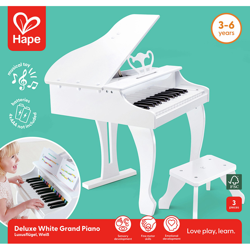 Piano Deluxe Grand Piano - White Hape