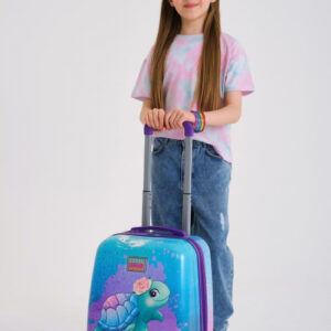 Valixhe udhëtimi për fëmijë Kids Light Pink Blue Turtle 16724 CORAL HIGH