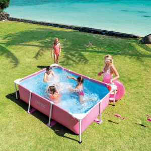 Pishinë rozë Intex 2.2m x 1.5M x 60cm Pink Rectangular Frame Pool,  (28266NP) Intex