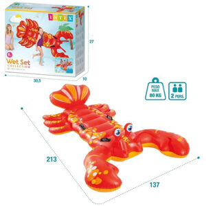 Dyshek aragosta me fryrje 213 x 137 cm Inflatable Lobster Lilo Swimming Pool Float #57528 Intex