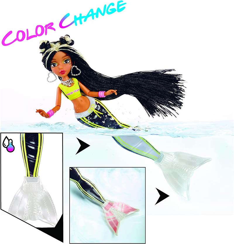 MERMAZE MERMAIDZ Jordie Color Change Fashion Doll, Stylish Hair & Tail, Poseable, Ages 4-12, 580836 , 34 cm - Image 2