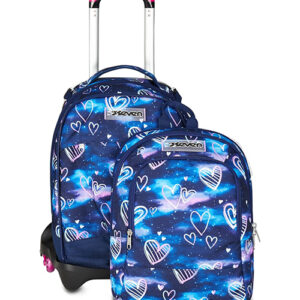 Çantë shkolle me 3 rrota dhe shpine  Jack trolley wheels detach - Gloomy Heart Seven®