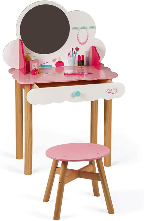 Tavolinë bukurie me stol druri, P'tite Miss Wooden Dressing Table Janod