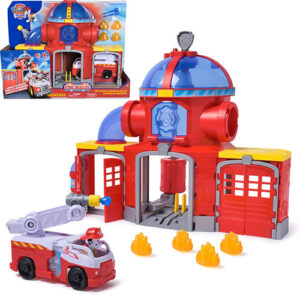 Set PAW Patrol Fire Rescue Command Center with Marshall Figure, Rescue Fire Truck