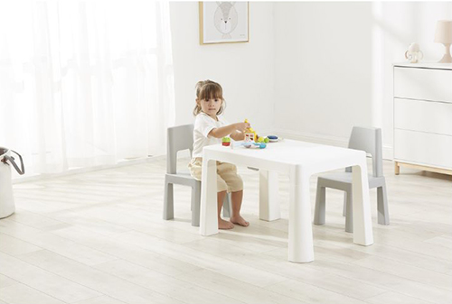 Set tavoline + 2 karrige Plastic kid table and chair set Neo, Grey FreeOn