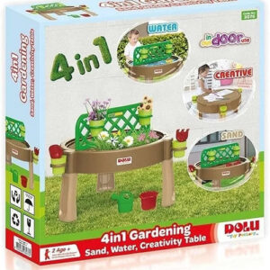 Tavolina e aktiviteteve 4 në 1, Dolu 4-in-1 Indoor/Outdoor Gardening, Water & Sand Activity Table