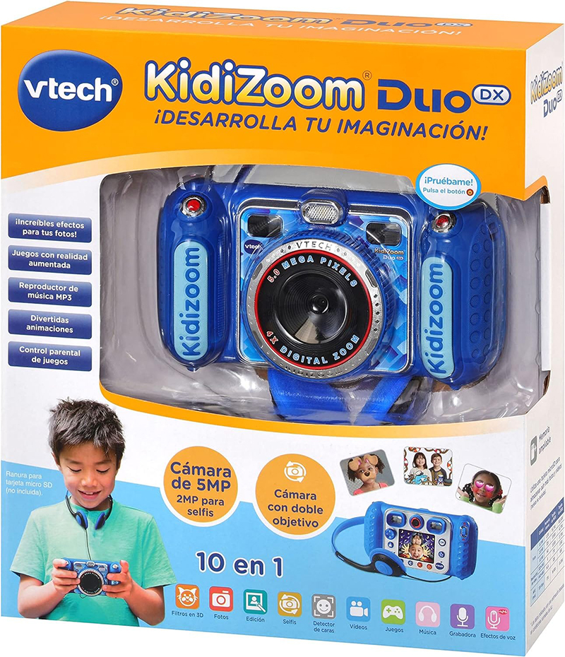 Aparat digital VTech Kidizoom Duo Camera 5.0, Kids Camera with Colour Display, 5MP Camera, For Photos, Selfies & Videos, 4X Digital Zoom, Games, Photo Editing & Effects
