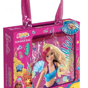 Çantë plazhi plastike e fortë + rërë kinetike 500 gr Barbie Lisciani
