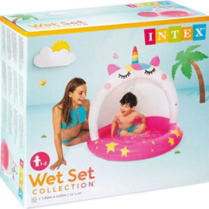 Pishinë me fryrje me strehë  "Unicorn Kitten" 102x102 cm, 45 l, 58438 Intex