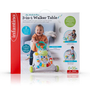 Lodër hapata e para 3 in1 Sit Walk & Play Walker Table Infantino
