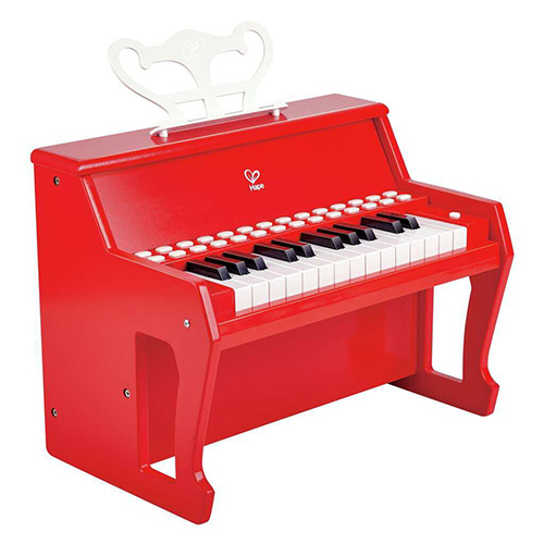 Lodër druri Piano Learn with Lights Piano Red Hape - Image 3