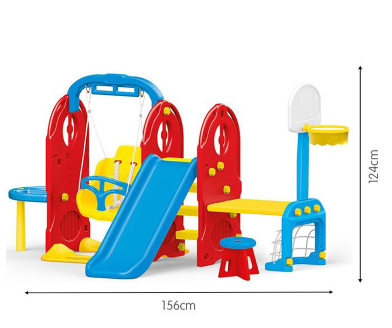 Seti i lojrave 7 në 1, 7-in-1 Slide Swing Table Playground Frame 3024 Dolu - Image 3