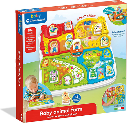 Lodër edukative Baby Animal Farm, Light and Sound, Interactive Education Clementoni