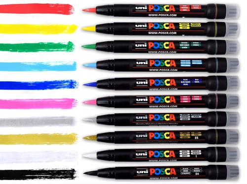 Marker penel Posca PCF-350 Paint Markers Art Pens - Brush Tip - Full - Image 3