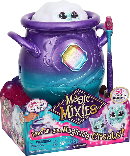 Magical Real Misting Purple Cauldron with Interactive Blue and Plush Toy Magic Mixies