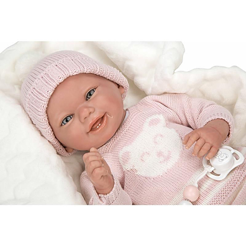Kukull bebe Reborn doll Adriana 40 cm pink with blanket Arias - Image 3