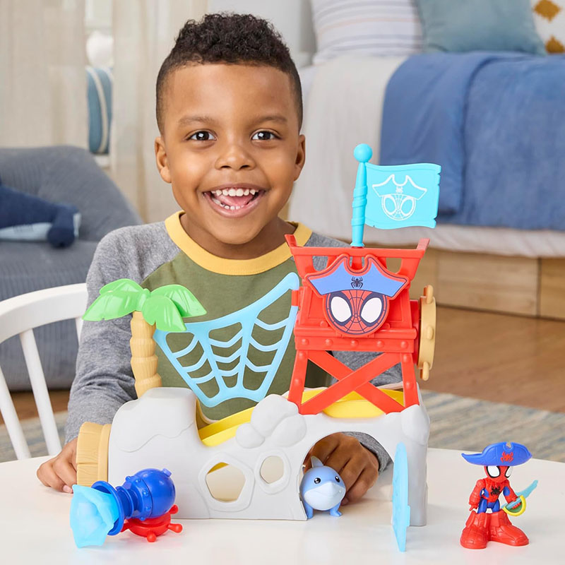 Lodër Spidey and his Amazing Friends Marvel Toys Water-Webs Spidey Island Spider-Man Playset - Image 4