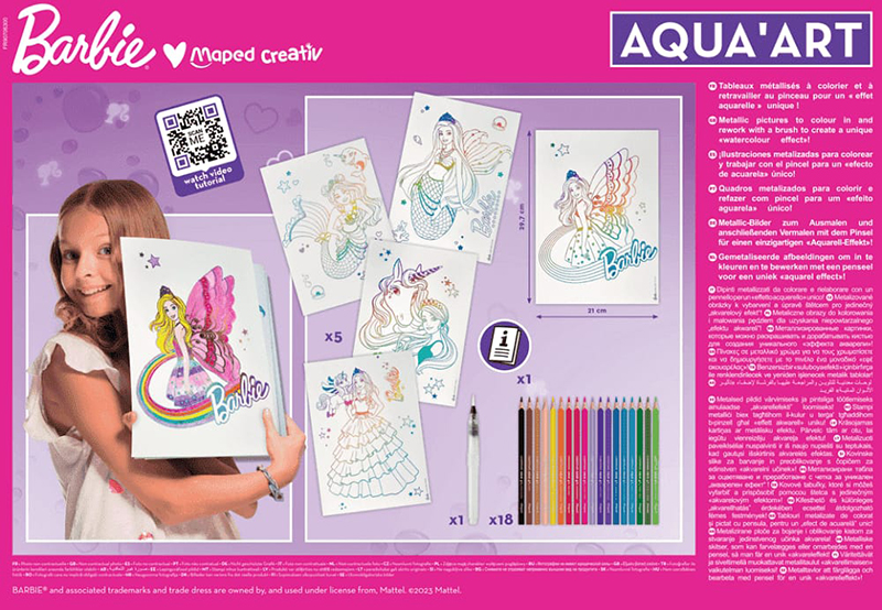 Set arti me ujë Aqua Art Barbie watercolor paints – Barbie painting - Image 4