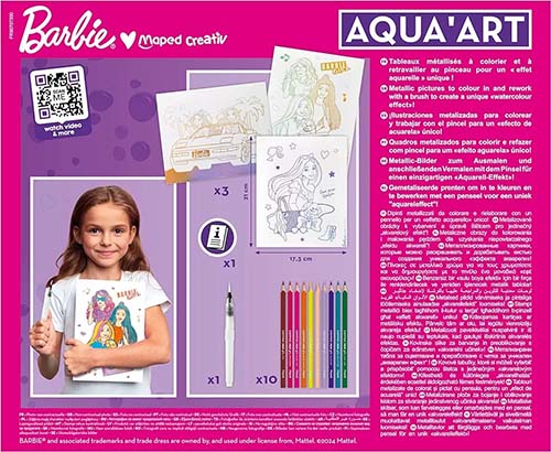 Set aktivitetesh arti me ujë, Coloring with Watercolor Pencils + Water Brush on Metallic Supports Maped Creativ - Image 4