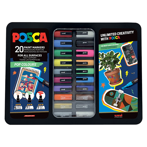 Uni POSCA 20 Piece Tin Pop Colours - Image 4