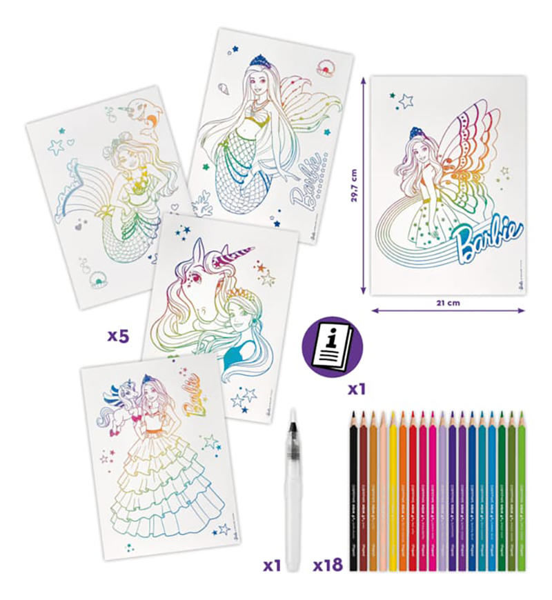 Set arti me ujë Aqua Art Barbie watercolor paints – Barbie painting - Image 5