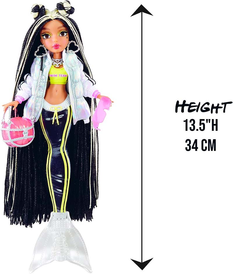 MERMAZE MERMAIDZ Jordie Color Change Fashion Doll, Stylish Hair & Tail, Poseable, Ages 4-12, 580836 , 34 cm - Image 5