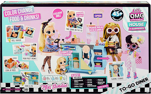 Kukulla Lol Surprise OMG to-Go Diner Playset with 45+ Surprises- Miss Sundae Exclusive Fashion Doll with Color Change - Image 5