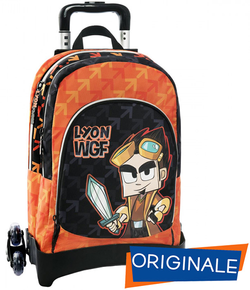 Çantë shkolle me rrota e stakueshme e organizuar New Lyon Gamer origjinale Franco Cosimo Panini - Image 5