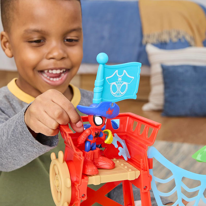 Lodër Spidey and his Amazing Friends Marvel Toys Water-Webs Spidey Island Spider-Man Playset - Image 6