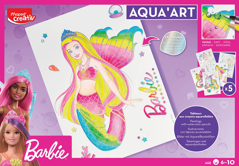 Set arti me ujë Aqua Art Barbie watercolor paints – Barbie painting - Image 6