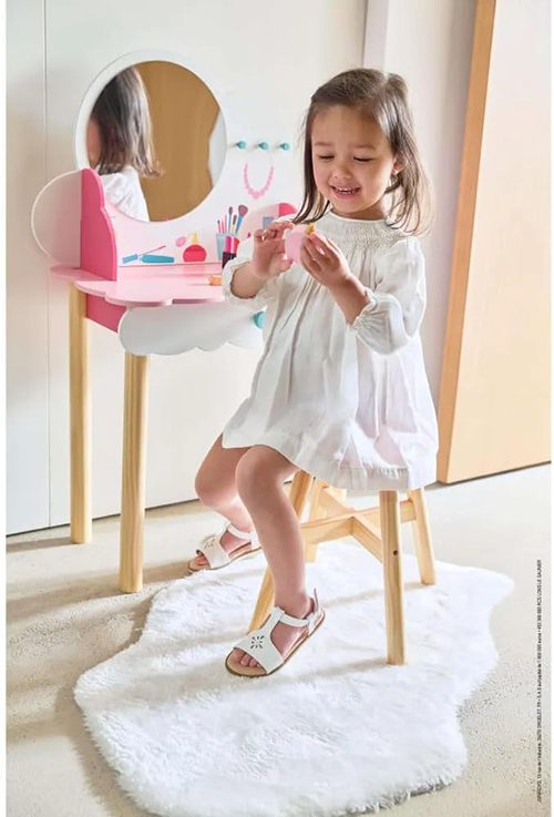 Tavolinë bukurie me stol druri, P'tite Miss Wooden Dressing Table Janod - Image 6