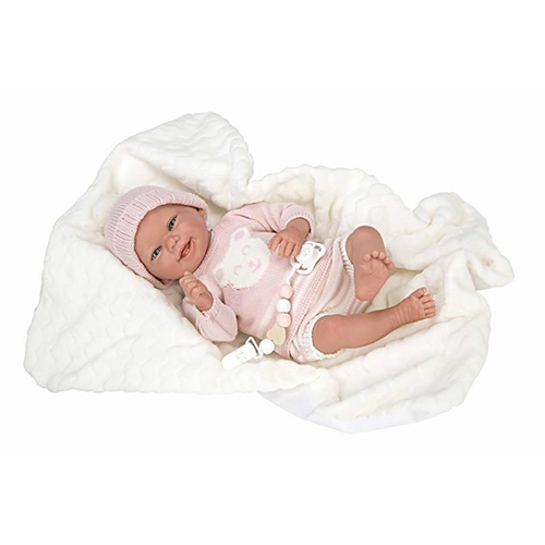 Kukull bebe Reborn doll Adriana 40 cm pink with blanket Arias - Image 6
