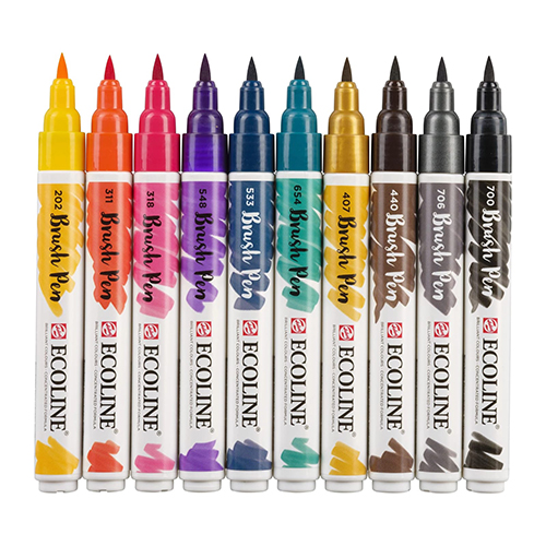 Marker penel Brush Pen set Dark | 10 colours Talens - Image 6