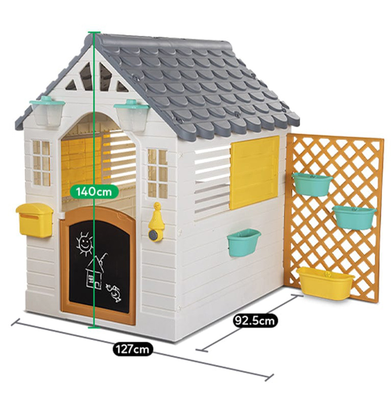 Shtëpia me kopësht, Garden Playhouse With Fence - White Dolu - Image 6