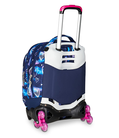Çantë shkolle me 3 rrota dhe shpine Jack trolley wheels detach - Gloomy Heart Seven® - Image 7