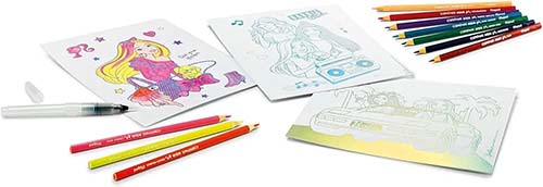 Set aktivitetesh arti me ujë, Coloring with Watercolor Pencils + Water Brush on Metallic Supports Maped Creativ - Image 7