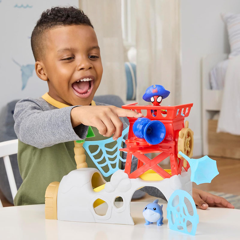 Lodër Spidey and his Amazing Friends Marvel Toys Water-Webs Spidey Island Spider-Man Playset - Image 8